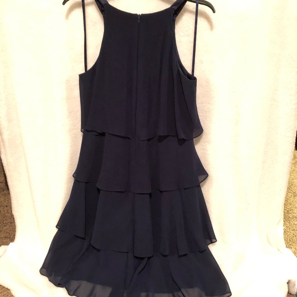 Navy Blue Ruffle Dress - Picture 5 of 6